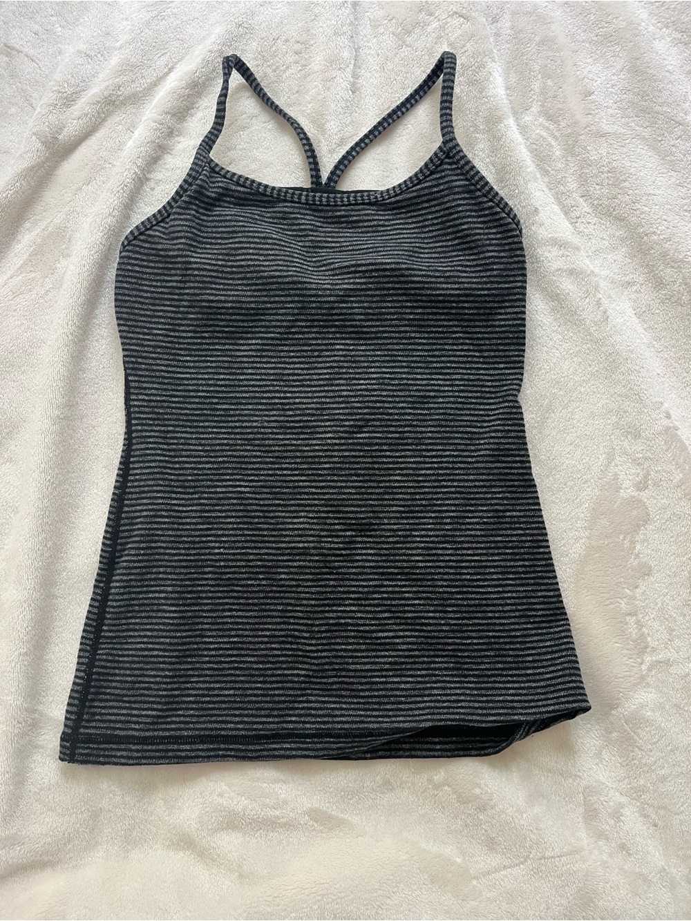 lululemon athletica Black & Gray Striped Racerback Tank